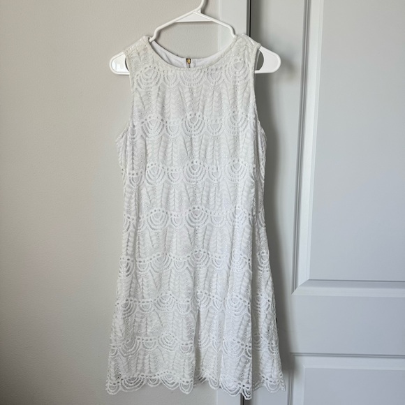 Sharagano Dresses & Skirts - White Lace Sharagano Dress Size 8 Petite Bridal Shower Bachelorette Lacemade